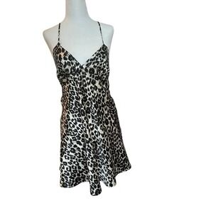 Body Central Womans Sleepware Night Gown/ Dress Leapard Print Sleeveless Size M